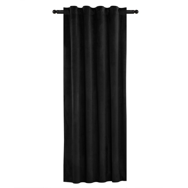 Rootz Blackout Velvet Gardin - Draperi - Vinduesbeklædning - Room Darkener - Privacy Shade - Termisk isolator - Sort - 140x245 cm