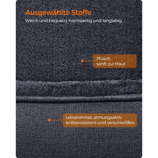 Rootz Plys Hundeseng - Husdyrseng - Hyggelig seng - Imiteret linned - Anti-Slip stof - 120 cm x 90 cm x 30 cm