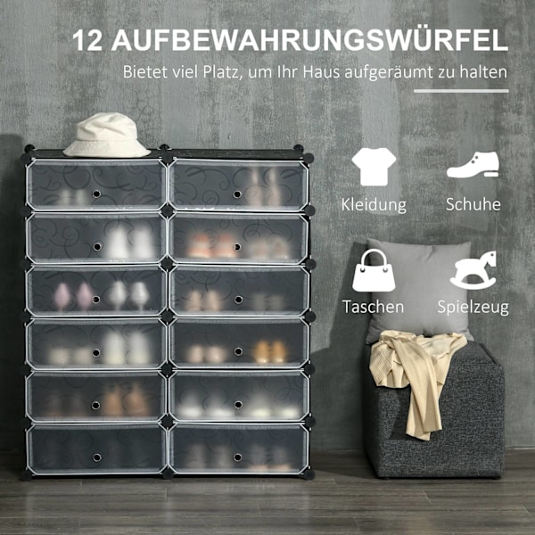 Rootz Shoe Rack - Storage Organizer - Shoe Shelf - Modular Design - Holder 24 par - 94 cm x 37 cm x 108 cm