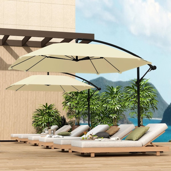 Rootz Traffic Lights Parasol - Patio paraply - Udendørs skygge - Vandtæt krumtap - 304 cm x 260 cm x 245 cm
