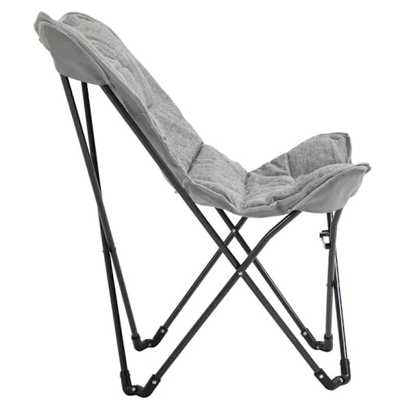 Rootz Campingstol - Fällbar Campingstol - Fällstol - Stål/Polyester - Ljusgrå - 88 x 74 x 84 cm