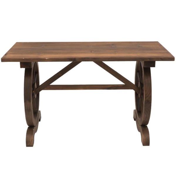 Nancy's Elfers Tuintafel - Balkontafel - Houten Tafel - Weerbestendig - Wielvorm - Massief Hout - Naturel - 115 x 60 x 65 cm