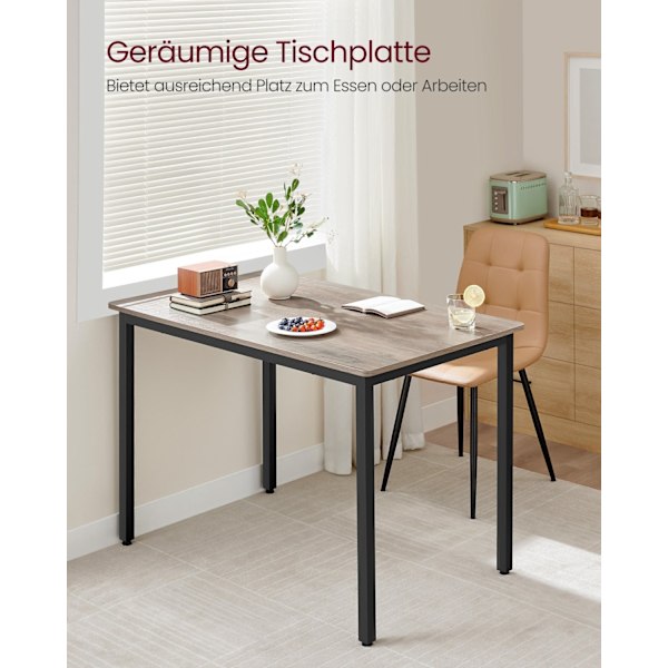 Rootz ruokapöytä - Greige kirjava - lastulevy teräs - 120kg Kantavuus - 70cm x 110cm x 77cm - Asennusohjeet