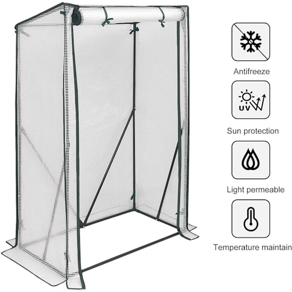 Rootz Folie Drivhus - Bærbart Plantehus - Tomathus - Pulverlakeret stål - UV-resistent PVC - 100 cm x 50 cm x 150/136 cm