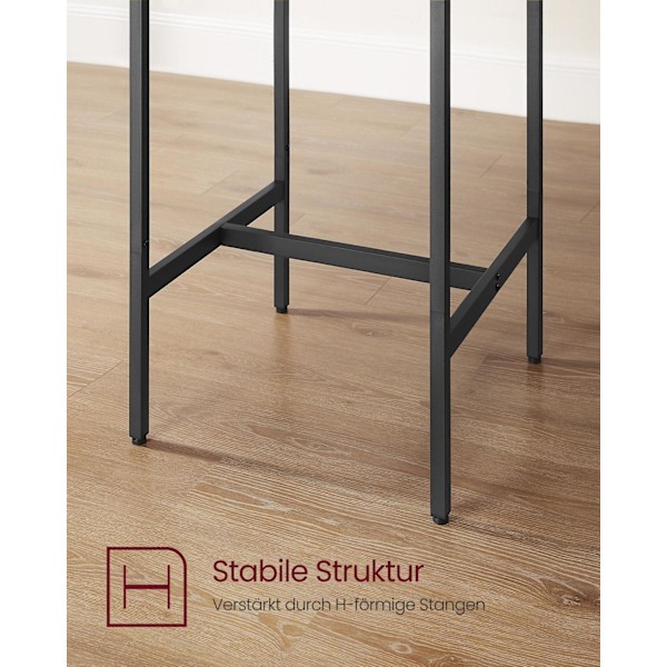 Rootz barbordsset - Greige fläckigt bläck svart - spånskiva stål - bistro pallar - hög lastkapacitet - 60 cm x 60 cm x 90 cm