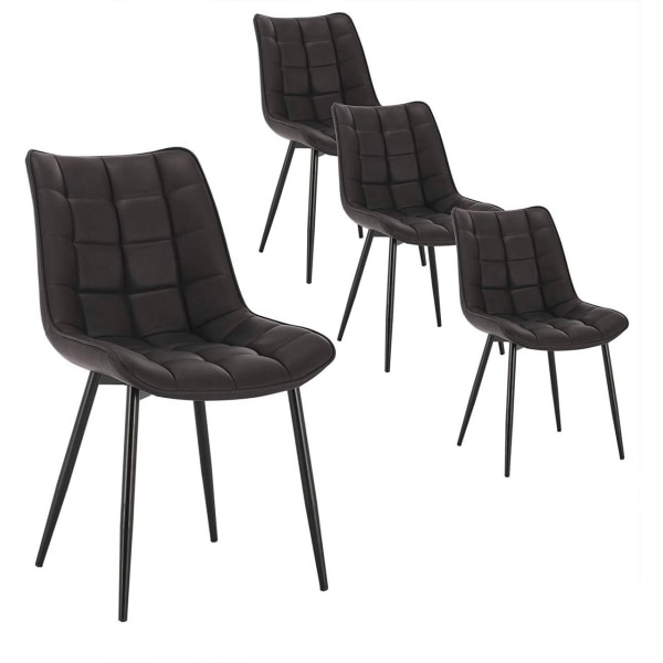 Rootz Set med 4 matstolar - Moderna stolar - Snygga sittplatser - Hållbar konstruktion - Ergonomisk komfort - Mångsidig design - Imiterat läder med me