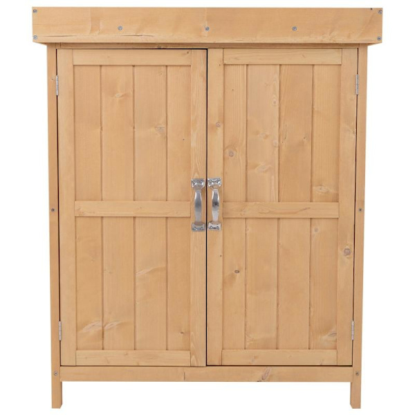 Rootz Haveopbevaring - Værktøjsskab - Værktøjsskur - 2 rum - Grantræ - Naturlig - 74 x 43 x 88 cm