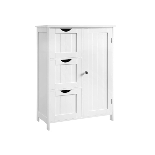 Rootz badrumsskåp - Förvaringsorganisator - Skåp - MDF - Skräpfri lösning - Mångsidig användning - Vit - 60cm x 30cm x 81cm