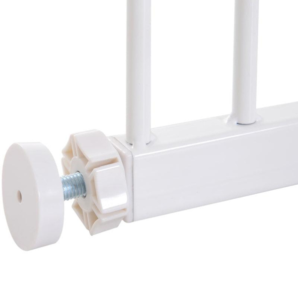 Rootz Pet Safety Gate - Dörrport - Trappport - Hundspärrport - Skyddsdörr - Metall - Vit - 76-107 x 76 cm
