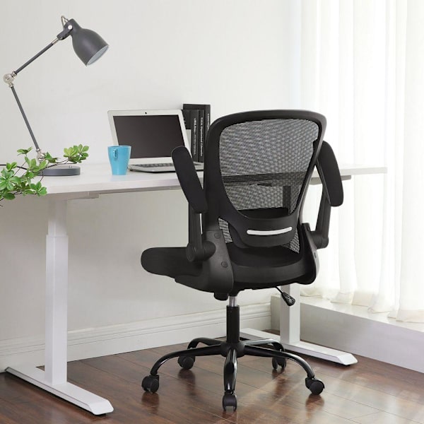 Rootz Kontorstol - Kontorstol med opklappelige armlæn - Ergonomisk kontorstol - Mesh-kontorstol - Arbejdskontorstol - Drejelig kontorstol - Computerst