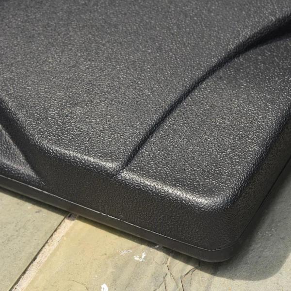 Rootz Parasolstativ - Parasolfod - 20 kg Parasolstativ til parasol - Parasolstænger - Parasolstativ til have - Balkon - Cement - Sort - 41,5 x 41,5