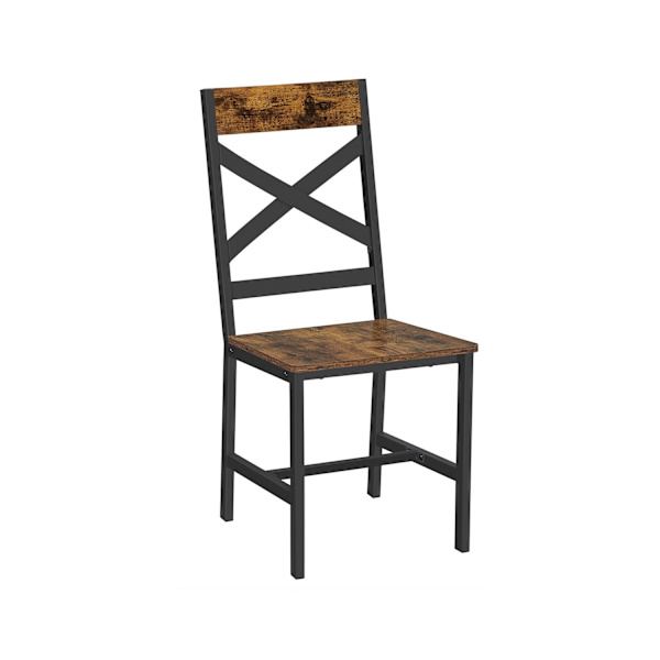Rootz Vintage brun-svarta matstolar - Köksstolar - Spånstål - Bekväma sittplatser - Robust konstruktion - Enkel montering - 43,4 cm x 43 cm x 95,5 cm
