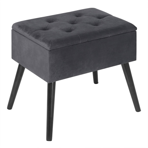 Rootz Velvet Storage Pall - Vadderad fotpall - Dolt fack - Robust struktur - 50cm x 35cm x 45cm