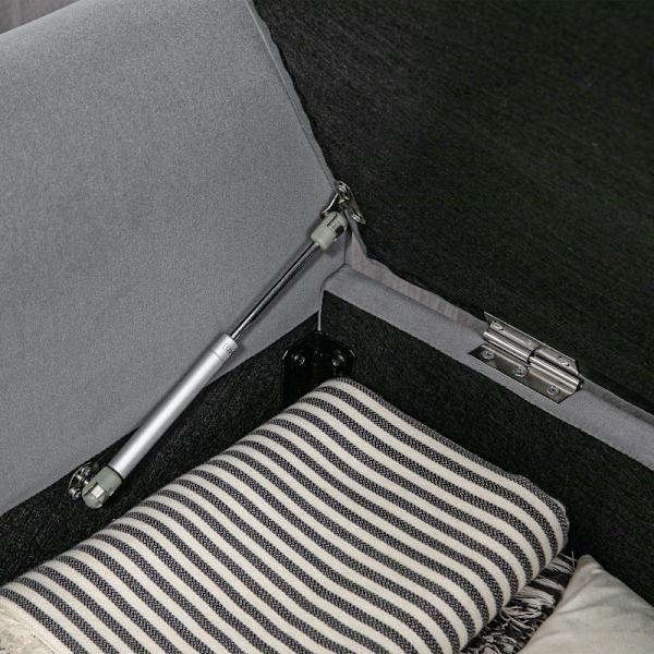 Rootz polstret sengebænk - Fløjlsbænk - Opbevaringsbænk - Elegant design - Rigelig opbevaring - Komfortable siddepladser - 126 cm x 48,5 cm x 57 cm -