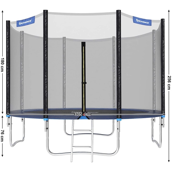 Rootz Trampolin Med Sikkerhedsnet - Trampoliner - Have - Sort/Blå - Ø 305