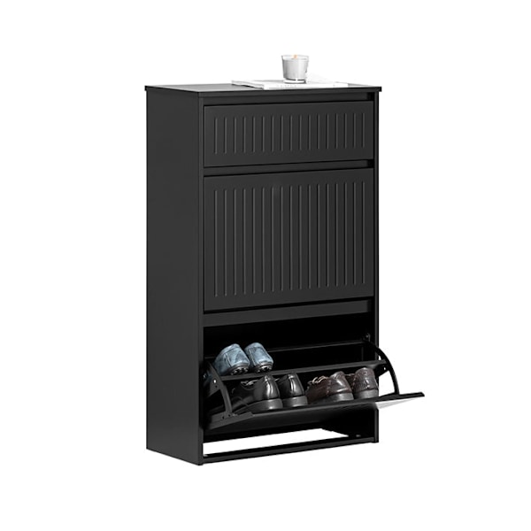 Rootz Shoe Tipper Cabinet - Skoställ - Skoförvaringsorganisator - Mångsidig förvaring - Enkel montering - Slitstarkt MDF-material - 61cm x 101cm x 26c