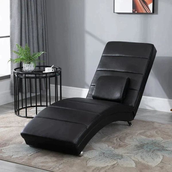 Rootz Massagebord - Afslapningsseng - Massagefunktion - Loungestol - Ergonomisk højt ryglæn - Sort - 58 x 163 x 87 cm