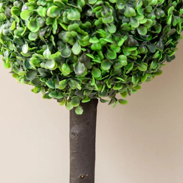 Rootz sæt med 2 kunstig buksbom - 2 buksbom - kunstige planter - udendørs - grøn + brun + sort - 20 cm x 20 cm x 60 cm