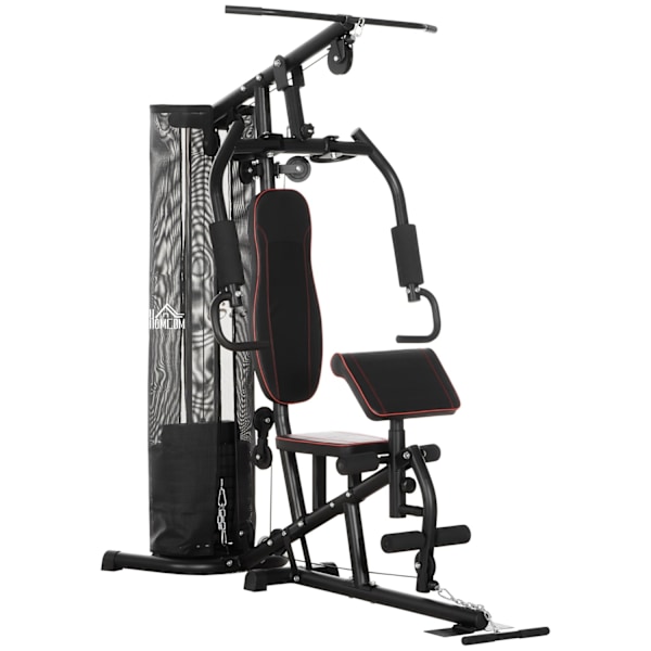 Rootz Multi -Gym træningscykel - Træningsstation - Vægtbænk - Omfattende træning - 170x104x205cm - Forstærket stål - Sort
