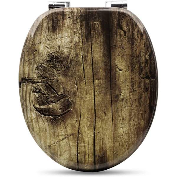 Rootz Toalettsits med mjukstängningsmekanism - Antibakteriell - Universal O-formad - Anti-halk - Lätt att montera - MDF - 37,8x43,8 cm - Oval