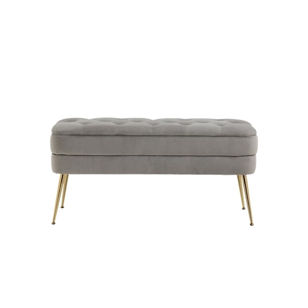 Rootz Velvet Puf Bench - Ottoman - Velvet Opbevaringsbænk - Komfortabelt sæde - 104cm x 40cm x 51cm