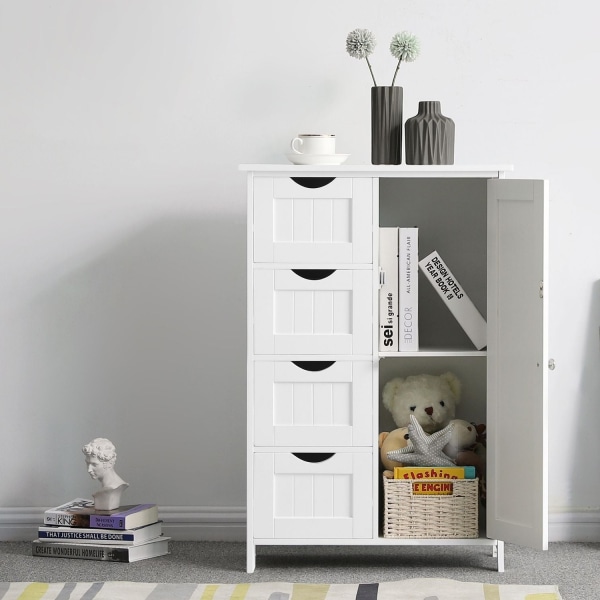 Rootz Badeværelsesskab - Opbevaringsskab - Organizer - Hvid - MDF plader - 55cm x 82cm x 30cm