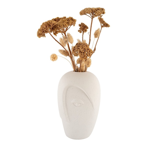 Rootz Ceramic Face Design Vase - Modern Vase - Abstract Vase - Dekorativ fokalbit - 12,5 cm x 13 cm x 19,5 cm