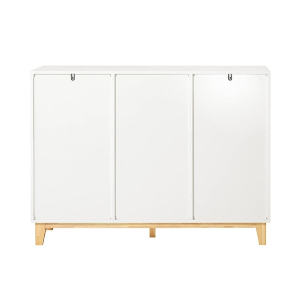 Rootz Köksskåp Skänk - Hallgarderob - Kommod - TV-skåp - Justerbara hyllor - Säkerhet för väggankare - Rymlig förvaring - MDF & Gummiträ - 120cm x 90c