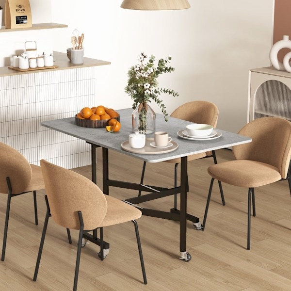 Rootz sammenklappeligt spisebord - Udvidbart bord - Pladsbesparende spisebord - Elegant stil - Hjul til nem mobilitet - 120 cm x 80 cm x 73 cm