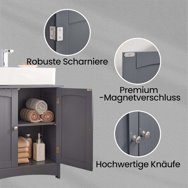 Rootz Sink Cabinet - Vanity Unit - Base Cabinet - MDF Holdbar opbevaring - 60x30x60cm