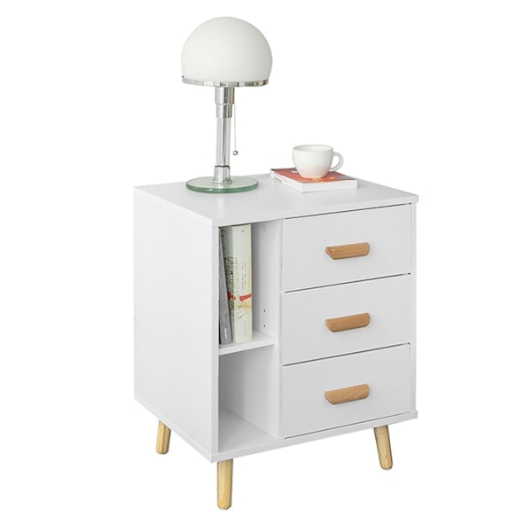 Rootz Sengebord - Sidebord - Telefonbord - Moderne charme - Opbevaring af privatliv - Kompakt design - MDF og fyrretræ - 48cm x 60cm x 40cm