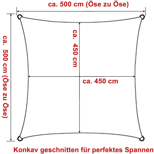 Rootz Premium HDPE solsejlsmarkise - UV-beskyttelsesmarkise - Ri