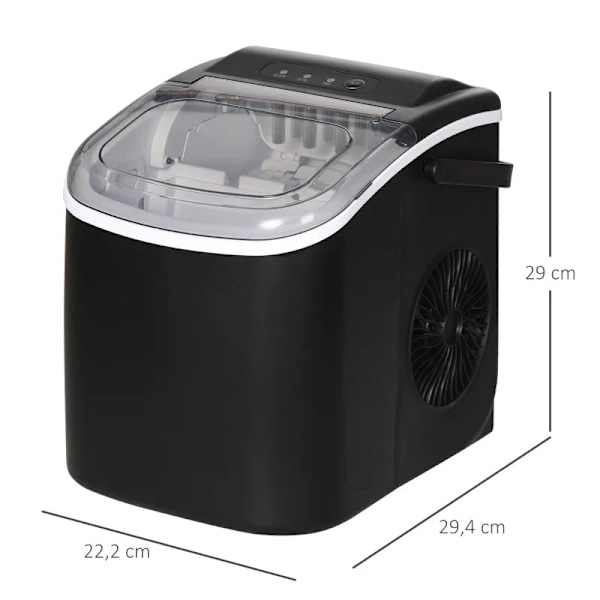 Rootz köksmaskiner - Iskubmaskin - Dispenser - Äggkubmaskin - Rostfritt stål - Svart - 22,2L x 29,4W x 29H cm