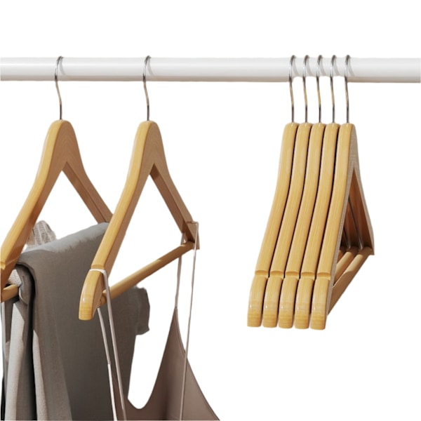 ROOTZ TRÆSBANGER 10 SET - Tøjbeslag - Solid Wood Maple - Robust 5 kg kapacitet - 44,5 cm x 23 cm x 1,2 cm