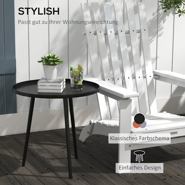 Rootz sidobord utomhus - Soffbord - Avslutsbord - Mångsidig användning - Modern design - Skyddskant - Ф40 x 50H cm - Stål