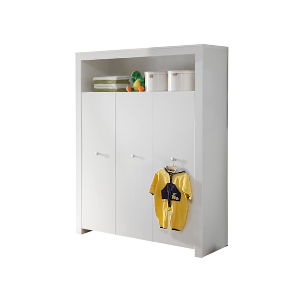 Rootz Baby Wardrobe - Nursery Closet - Spacious Storage - Modern Design - Classic White - 130x186x54cm