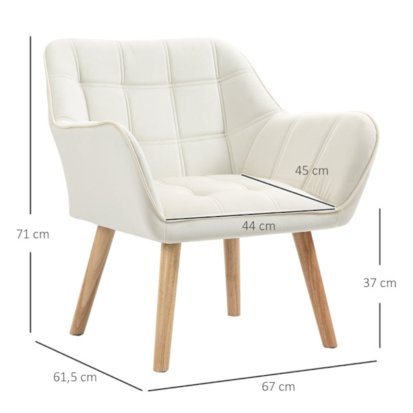 Rootz Scandinavian Style Lounge Chair - Lässtol - Sammetstoppad stol - Modern design - Tjock vaddering - 67cm x 61,5cm x 71cm