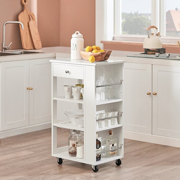 Rootz Portable Uteköksskåp - Vikbar köksö - Förvaringsorganisator - MDF(E1) - 50cm x 86cm x 37cm - 15,1kg - Flaskhylla
