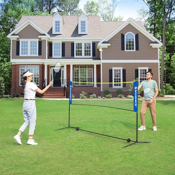 Rootz Badminton Bar Set - Utomhusspelset - Portabelt sportset - Stålstänger - PE Mesh - Oxford-tyg - Justerbar höjd - Lättvikt - Enkel montering - 400