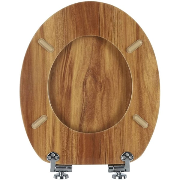 Rootz Soft-Close toiletsæde - Antibakteriel - Vandafvisende - Universal O-formet - 37,8 cm x 43,8 cm - MDF - Zinklegering - Rustfrit stål