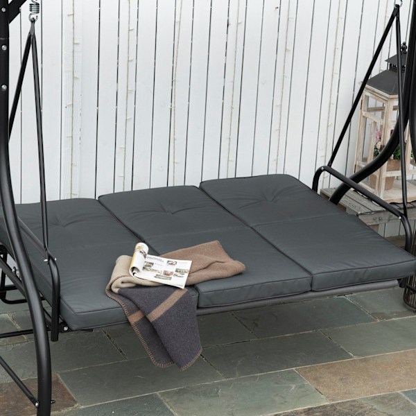 Rootz 3 -sätesvingbänk - Verand Swing - Garden Swing - Solskydd - Vattentät tak - 195 cm x 117 cm x 175 cm