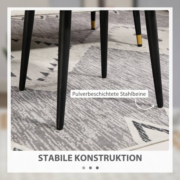 Rootz skammel - Fodstøtte Ottoman - Cashmere Look - Blød polstring - Stålben - Lysegrå - 42cm x 42cm x 47cm