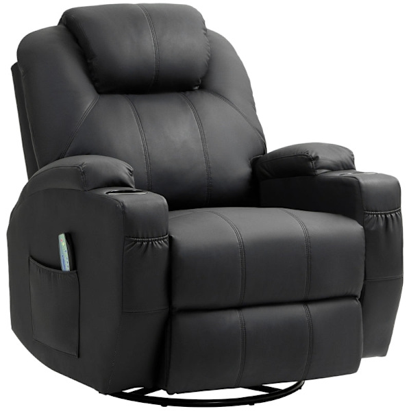 Rootz Massage Hvilestol - TV Lænestol - Kunstlæder - Ultimate Comfort - 89L x 99W x 106H cm
