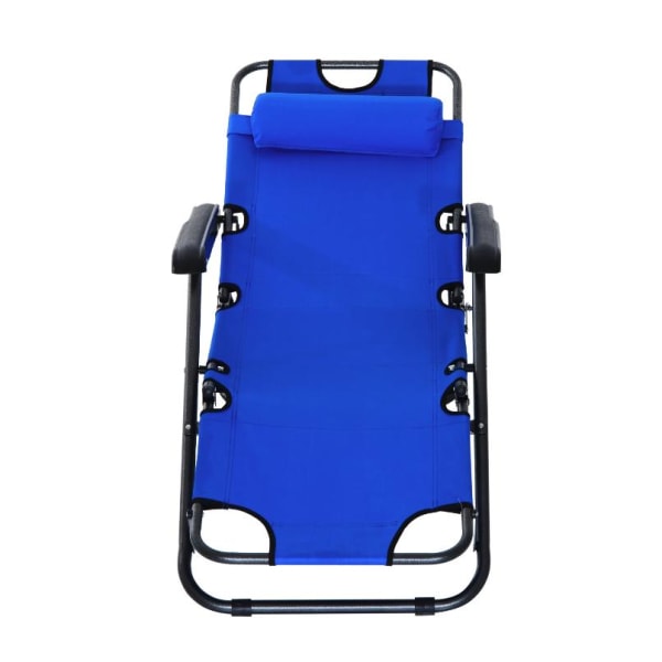 Rootz liggestol - liggestol - Lounge stol - Sammenklappelig - Pude - Metal - Stof - Blå - 118 x 60 x 80 cm