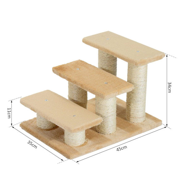 Rootz Animal Stairs - Kermanvärinen - Lastulevy, Pehmo - 17,72 cm x 13,78 cm x 13,39 cm