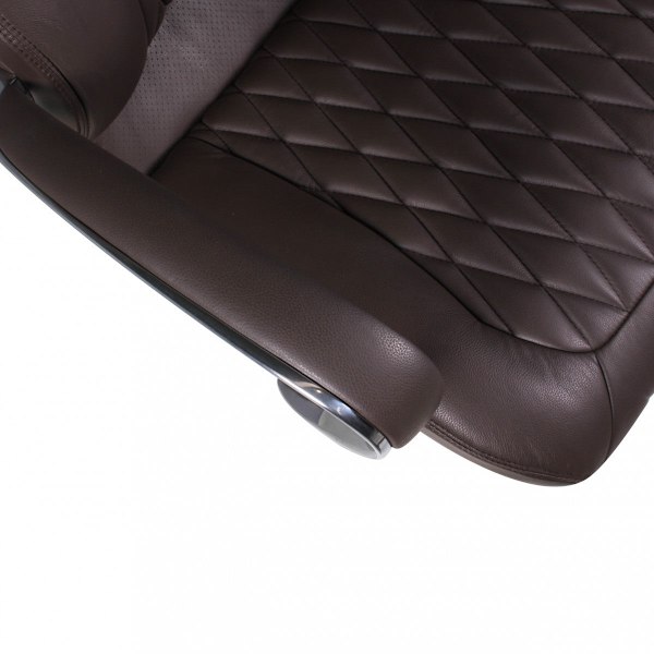 Rootz Executive Chair - Diamantdesign - Äkta läder - Armstöd i aluminium - Ergonomiska - Andas - Brun/Silver - 126-136cm x 67cm x 45cm