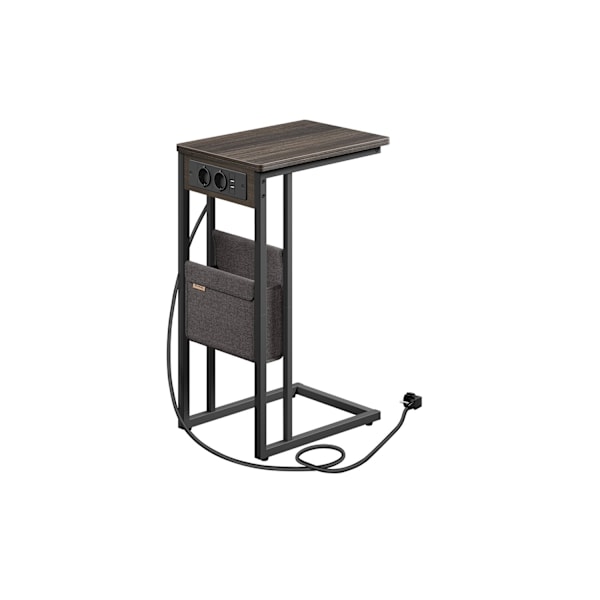 Rootz Modern Sidebord - Endebord - Sengebord - Spånplade - Stål - Polyesterstof - 30cm x 40cm x 62cm