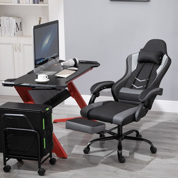Rootz Gaming Chair - Sort - Skum, Pu - 24,4 cm x 20,47 cm x 50,39 cm