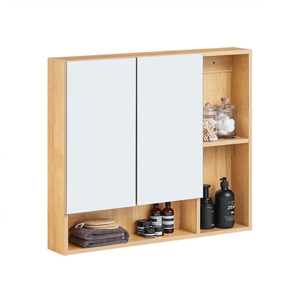 Rootz Wall Cabinet Mirror Door - Wall Storage - Justerbar hylde - Rumbesparende - 80x70x13cm