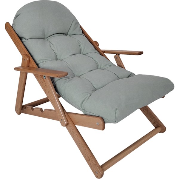 Rootz Justerbar träsalongstol - Reclining Chair - vadderad fåtölj - Komfort & rymdbesparande - 71W x 89d x 96h cm